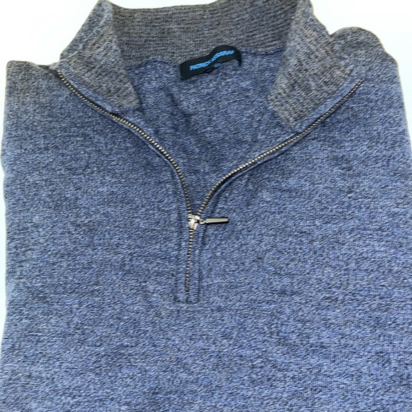 Patrick Assaraf Navy Blue 1/4 Zip Sweater. Size is Medium. Excellent used cond - Picture 3 of 13